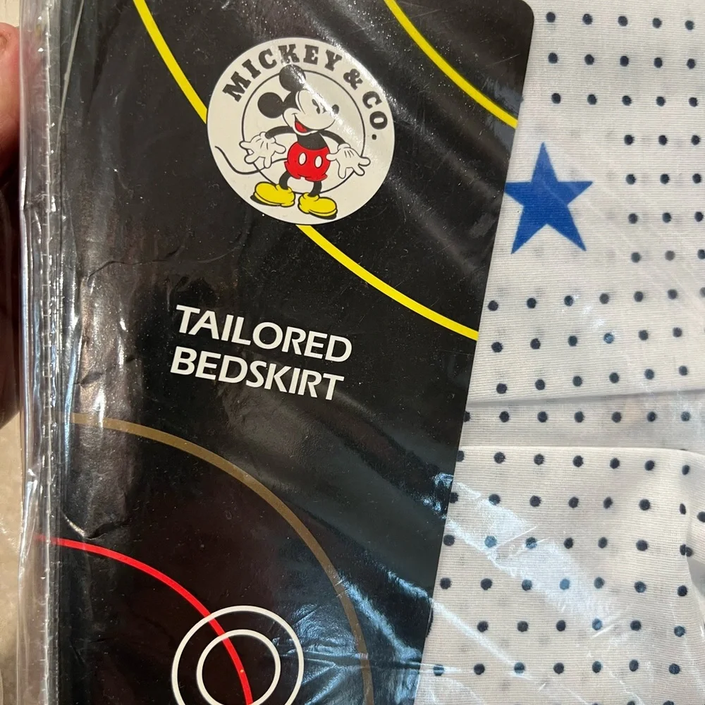NOS Mickey & Co Tailored Twin Comic Mickey Bed Skirt